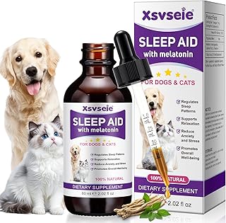 Melatonin für Haustiere, Melatonin für Hunde & Katzen, Schlafmittel für Hunde, Unterstützt bei Angstzuständen und Stressabbau, Fördert Entspannung und tiefen Schlaf, 60 g Hühnergeschmack