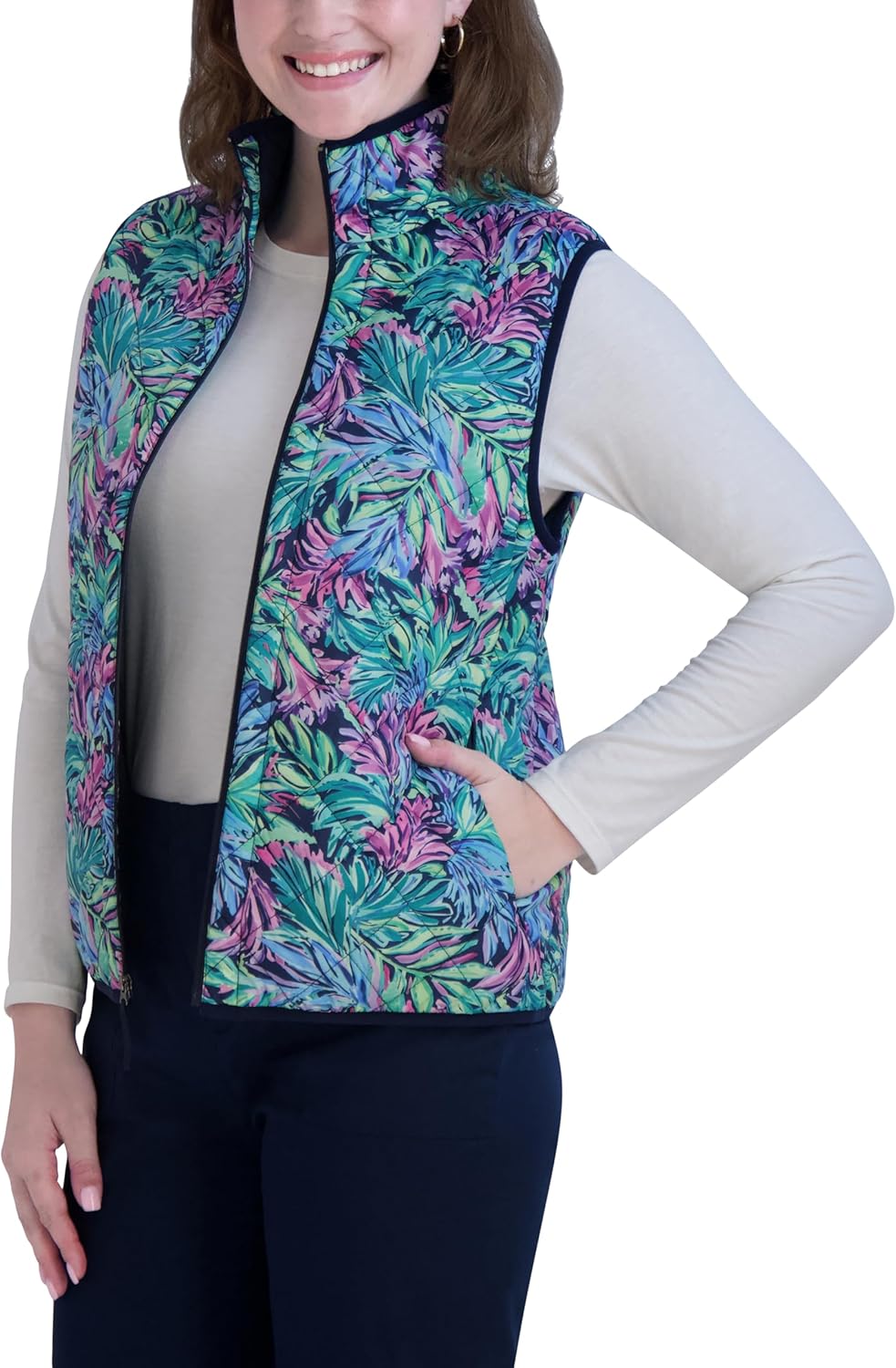 Stella Parker Women's Sleeveless Quilted Active Lightweight Tennis Vest