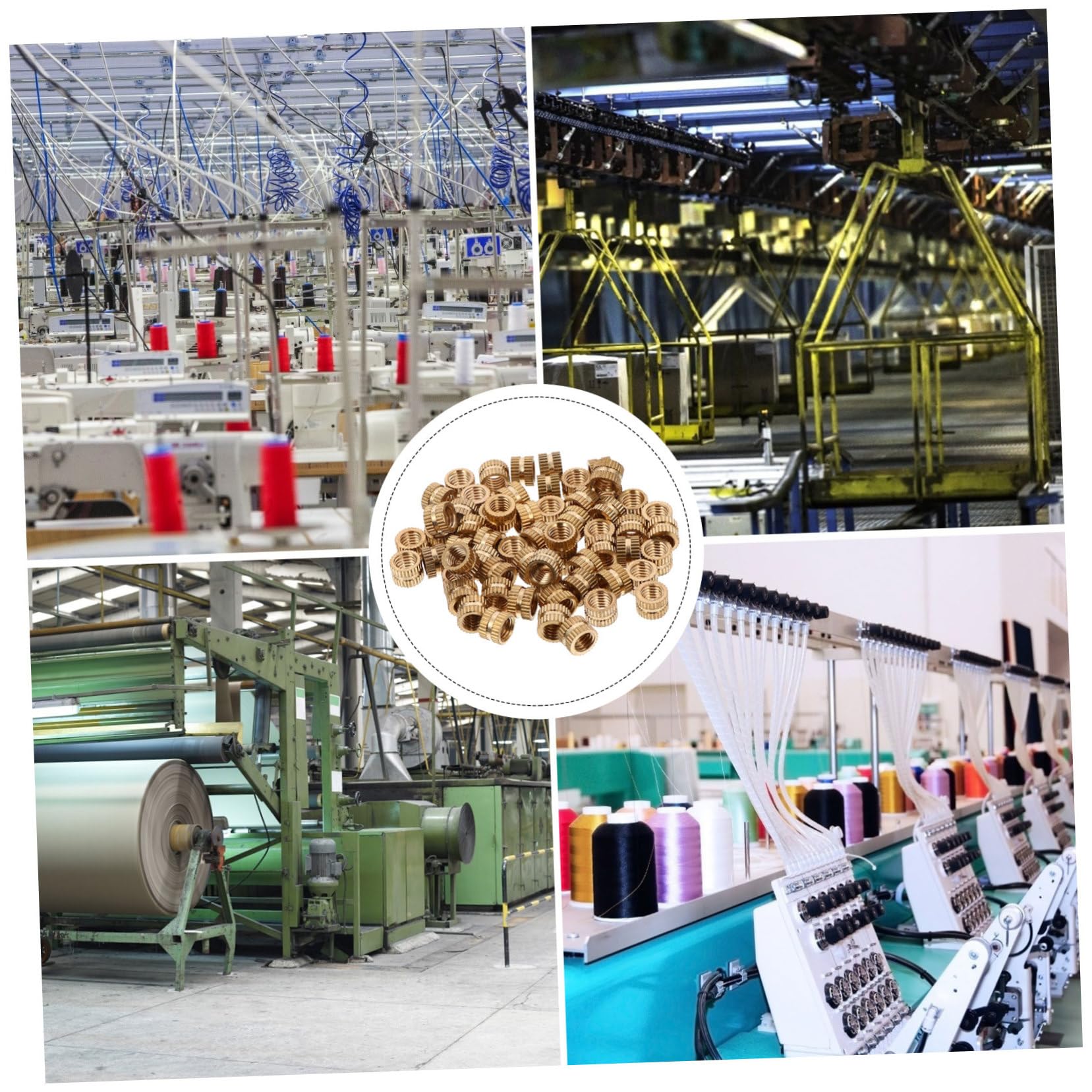 NAMOARLY High Hardness Brass Embedment Nuts 60pcs Knurled Nuts Threaded Inserts for Mobile Automotive Use