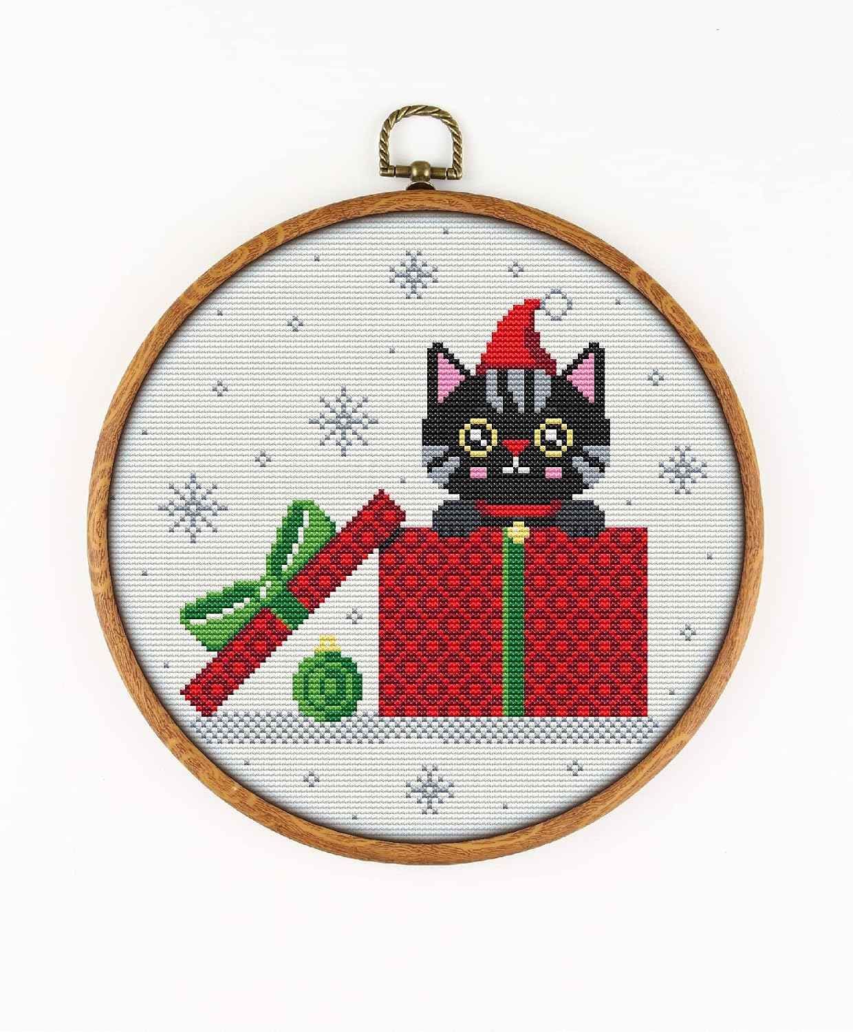 Christmas Cat Gift CS2049-1 - Counted Cross Stitch Pattern. Only Printed Pattern Inside. No Fabric, Threads, Needles, Hoops.