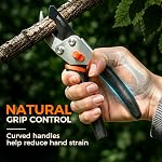 8.5" Bypass Pruning Shears, 3/4" Cut Capacity for Stems & Branches | Sharp Japanese Steel & Anti-Rust Titanium Blade, Non-Slip Soft Grip Pruners, Weak Hand Arthritis Garden Clippers (Black)