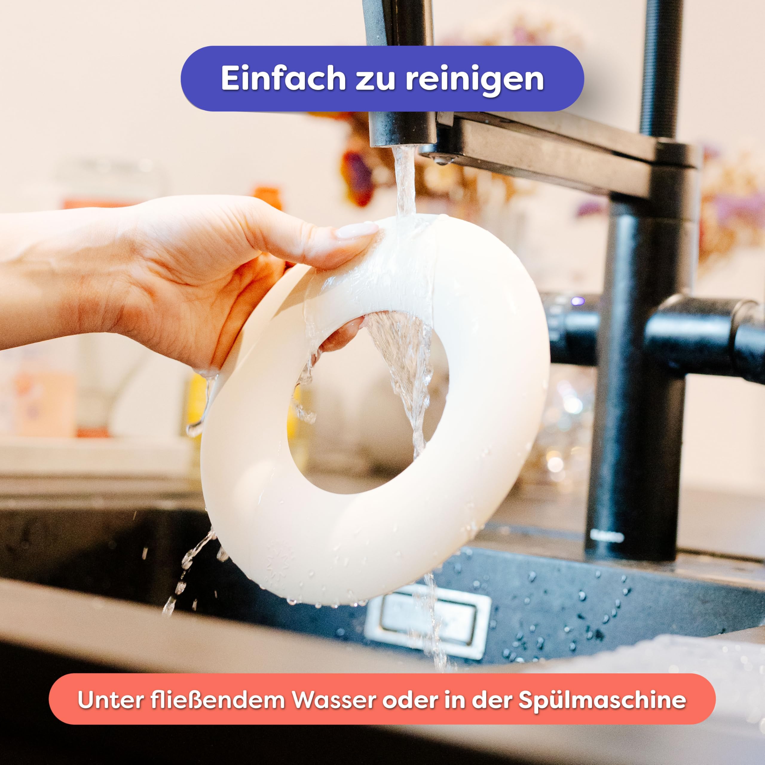 Silikon Untersetzer BPA frei, hitzebeständig bis 240 °C, Topf Untersetzer für Töpfe, Pfannen, Teekannen und Backbleche, rutschfest, spülmaschinenfest, Mova Donut (Graphite Grey, 3er-Set)