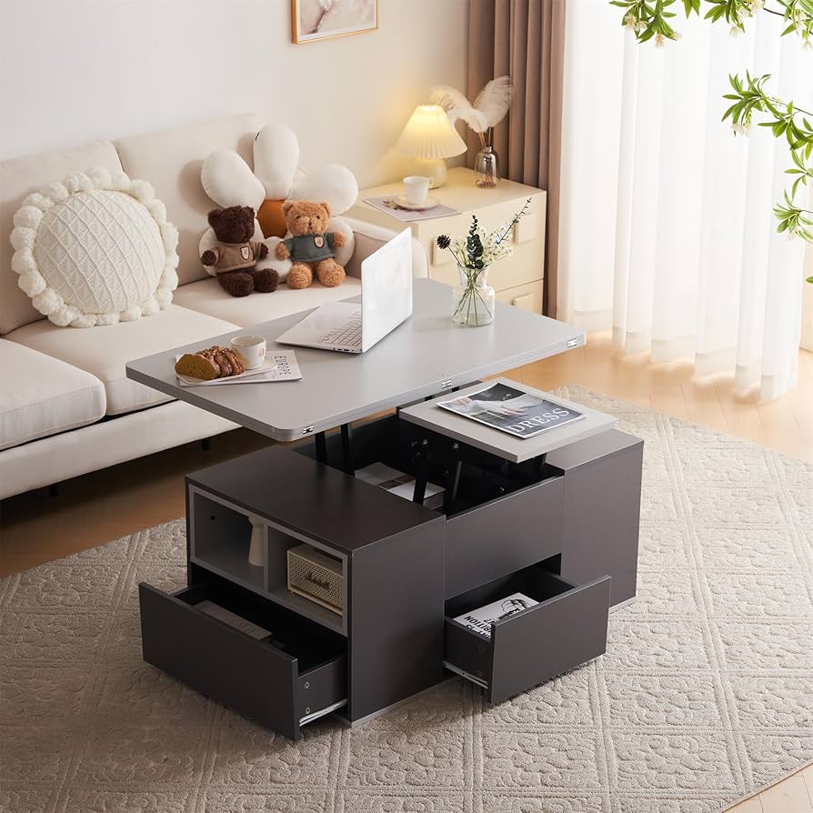 ローテーブル リビング 昇降式 高さ調整可能 収納付き コンパクト 天板昇 Amazon.co.jp: ローテーブル 収納付き テーブル センター