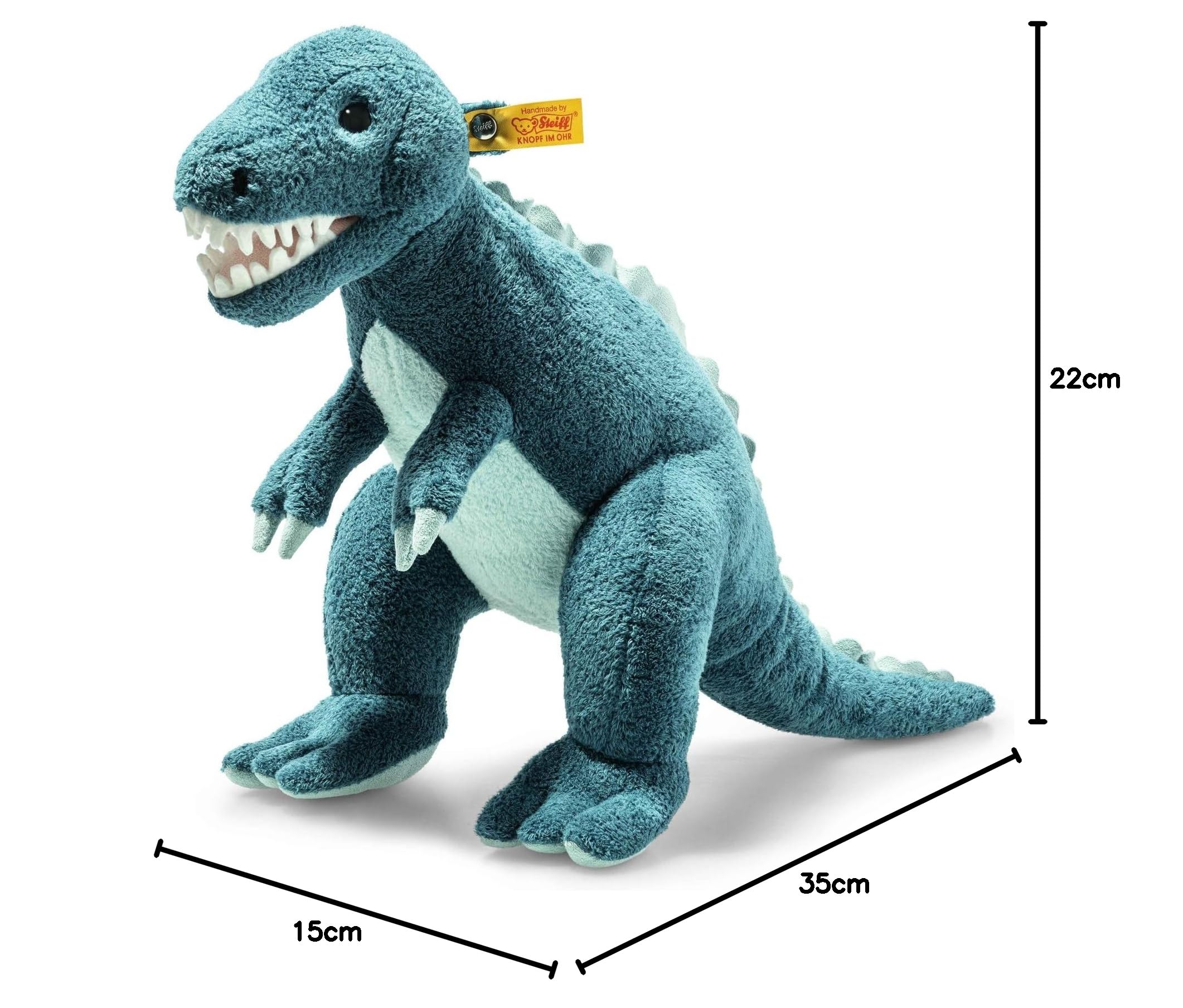 Steiff 067129 Tajski T-Rex Dino - 35 cm - przytulanka - tuerkis