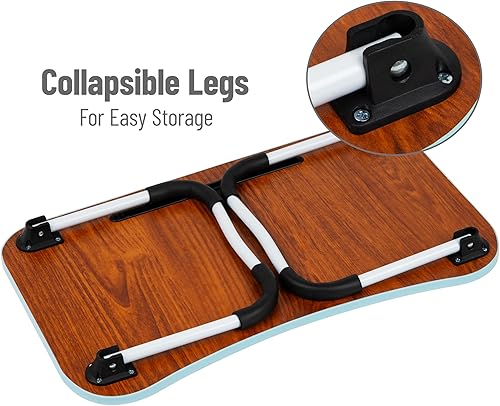 Miniatura 5 de Mind Reader Soporte para computadora portátil, bandeja de cama, patas plegables, mesa de sofá, portátil, MDF, 23.25 pulgadas de largo x 13.75