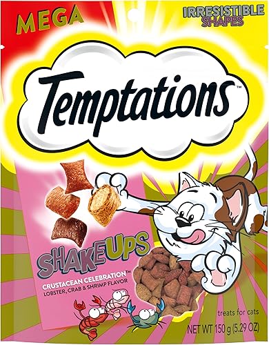 Temptations MixUps & ShakeUps bocadillos crujientes y blandos para gatos, 5-6.3onzas.