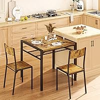 Vista 2 de Gizoon Juego de mesa de comedor para 2, mesa de cocina de 3 piezas con 2 sillas para espacios pequeños, apartamento, cocina, comedor, ahorro