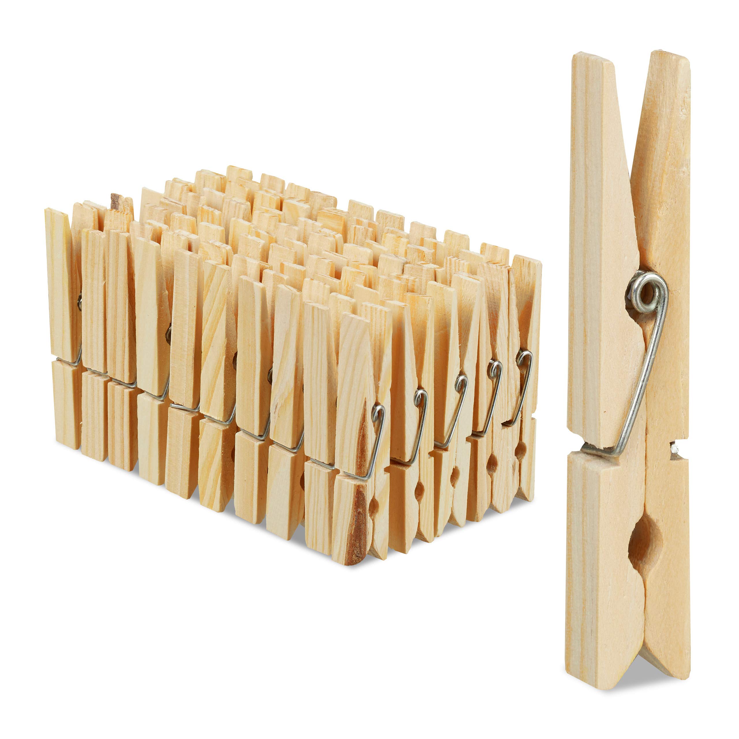 Set de 1000 Pinzas Ropa Grandes para Tender, Colada, Manualidades, Muelle, Madera-Metal, 7 x 1,4 x 1 cm, Marrón | Manualidades, pinzas para secar, pluma de metal
