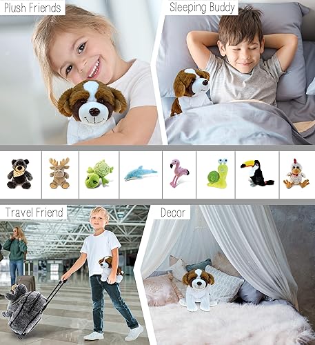 Miniatura 4 de DolliBu - Peluche de perro de San Bernardo, peluche suave para abrazar, adorable juguete de peluche para jugar y abrazar, lindo regalo para niños y