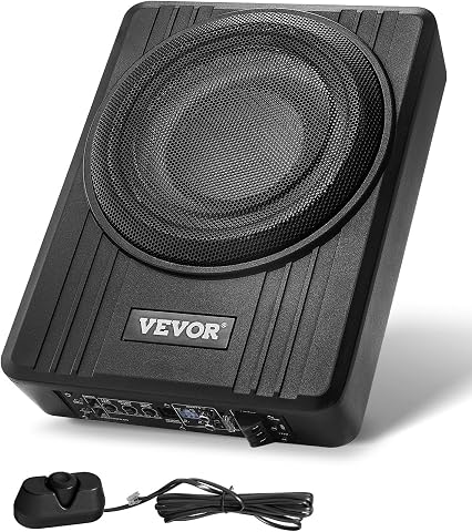 VEVOR Subwoofer auto subwoofer 300 W 254 mm sottile subwoofer auto con alimentazione, sottosistema con amplificatore...