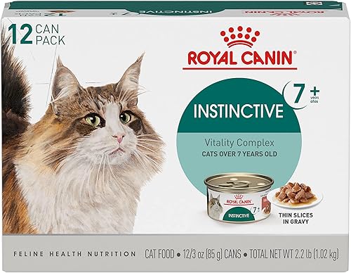 Royal Canin Instinctive 7+ Years Thin Slices in Gravy Wet Cat Food, lata de 3 onzas (12 unidades)