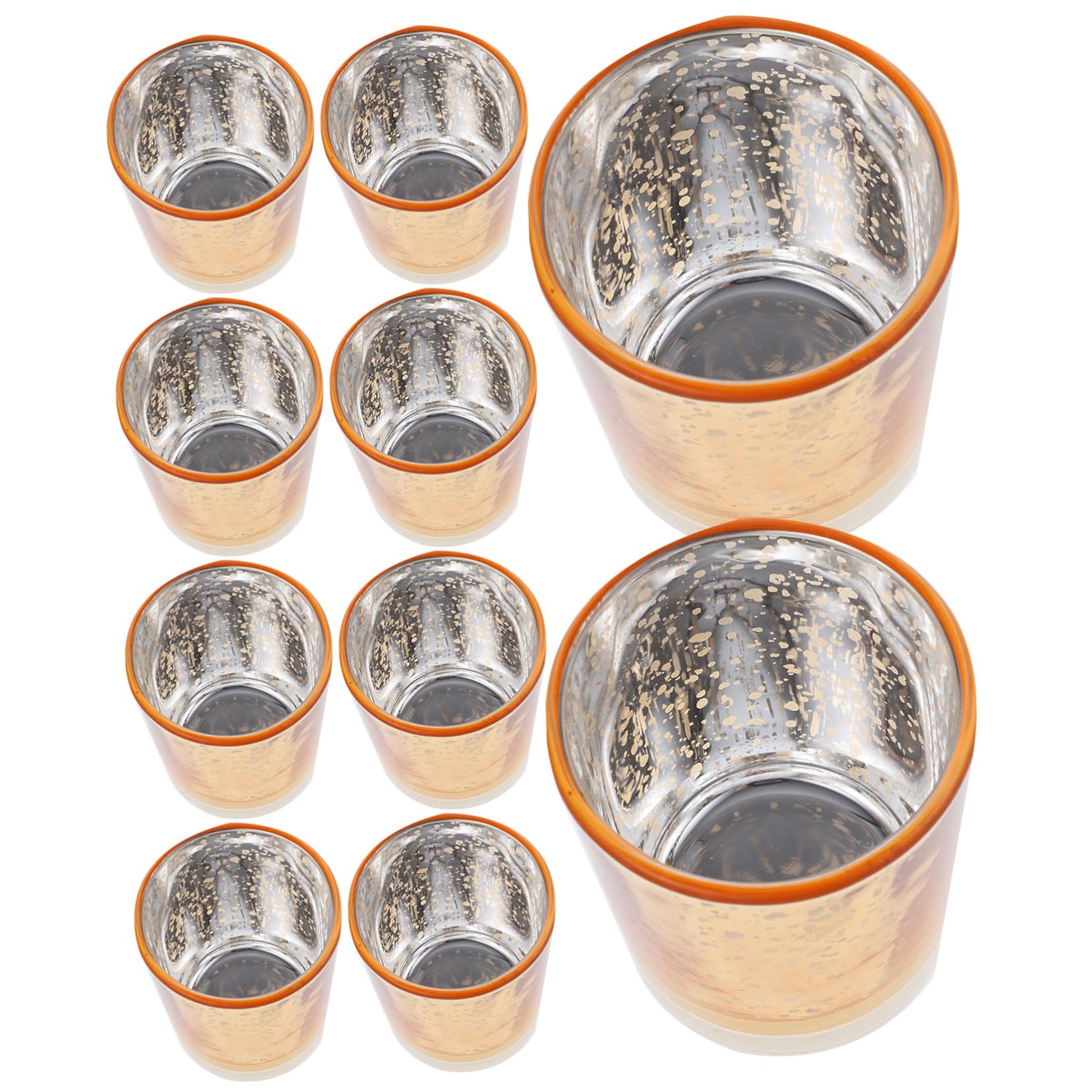 Kerzenhalter 12 Stück aus Glas für Teelichter, Gold
