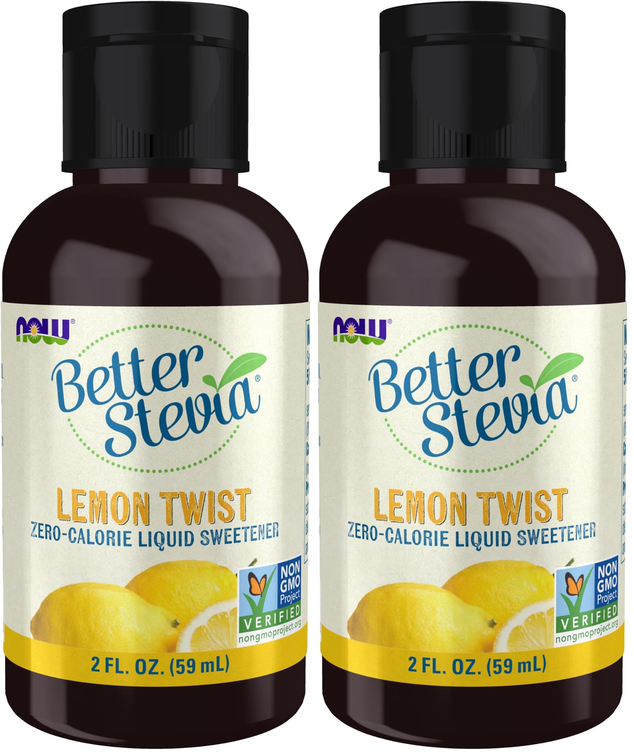 NOW Foods, Better Stevia Liquid, Lemon Twist, Zero-Calorie Liquid Sweetener, Low Glycemic Impact, Certified Non-GMO, 2-Ounce (Pack of 2) Lemon Twist 2 Fl Oz (Pack of 2)