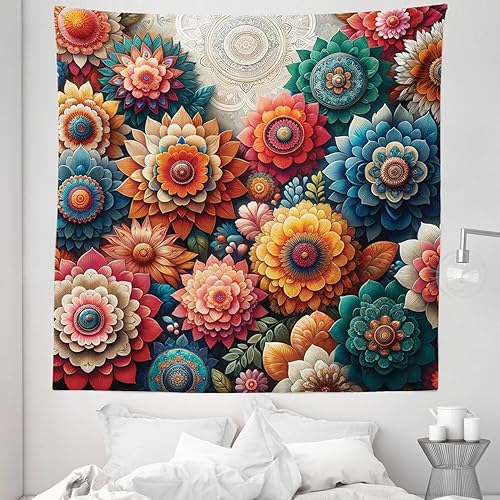 Miniatura 306 de Ambesonne Tapiz gótico, patio con hiedra encantada en la puerta antigua al bosque, colgante de pared ancho para dormitorio, sala de estar, 2-Verde