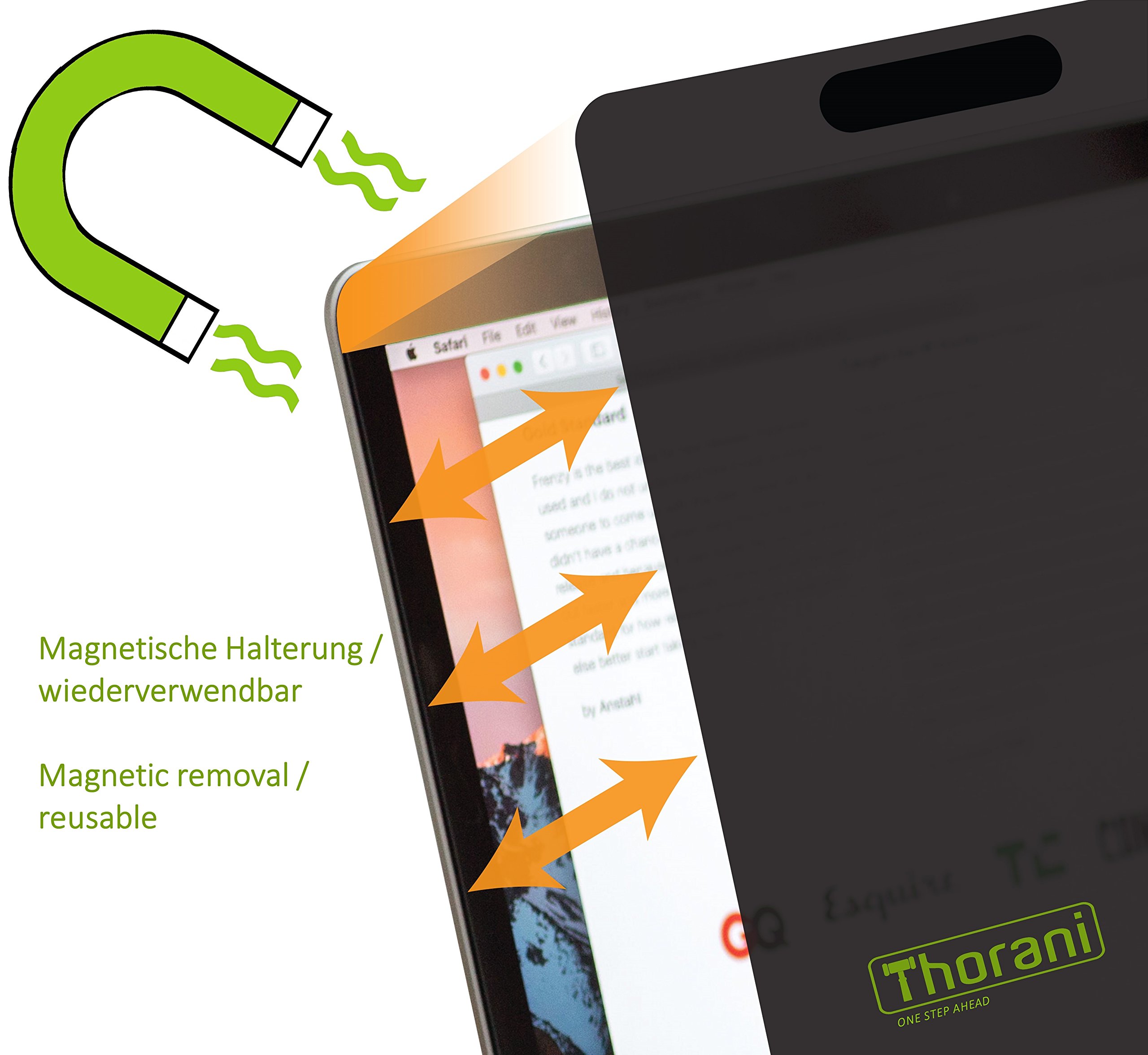 Magnetische Blickschutzfolie 15,6 Zoll (16:9) – Sichtschutz & Displayschutz Laptop – Privacy Filter für seitliche Blicke – Kratzfeste Folie – Einfache Magnet-Befestigung – Schutz Privatsphäre