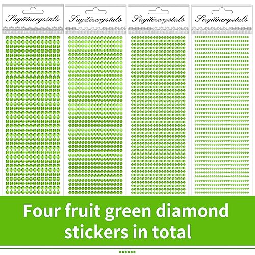 Miniatura 3 de Gemas verdes de Navidad para la cara, piedras preciosas para ojos, diamantes de imitación, calcomanías de cristales de 0.1564 pulgadas con