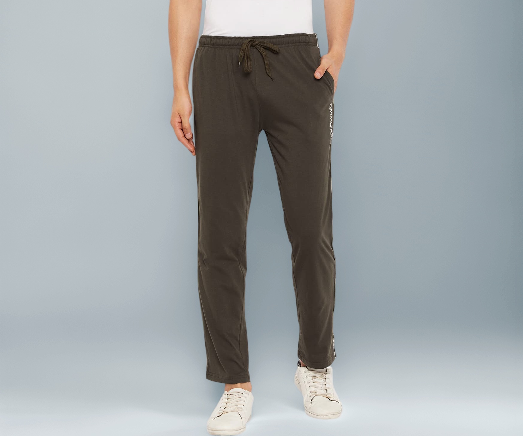 Stardust Men Solid Regular Track Pant (LF5670_Olivine_M)