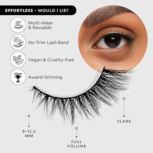 Miniatura 3 de Pestañas postizas de terciopelo sin esfuerzo, pestañas postizas de aspecto natural, pestañas esponjosas y ligeras sin recortes, pestañas postizas