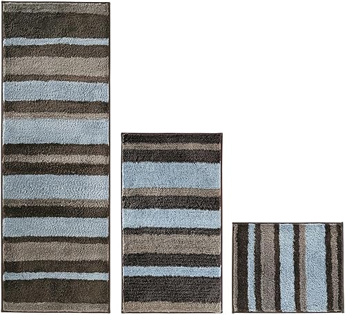 Miniatura 9 de mDesign - Alfombra de microfibra de poliéster para baño, bañera, ducha, tocador, absorbente de agua, lavable a máquina, incluye alfombrilla