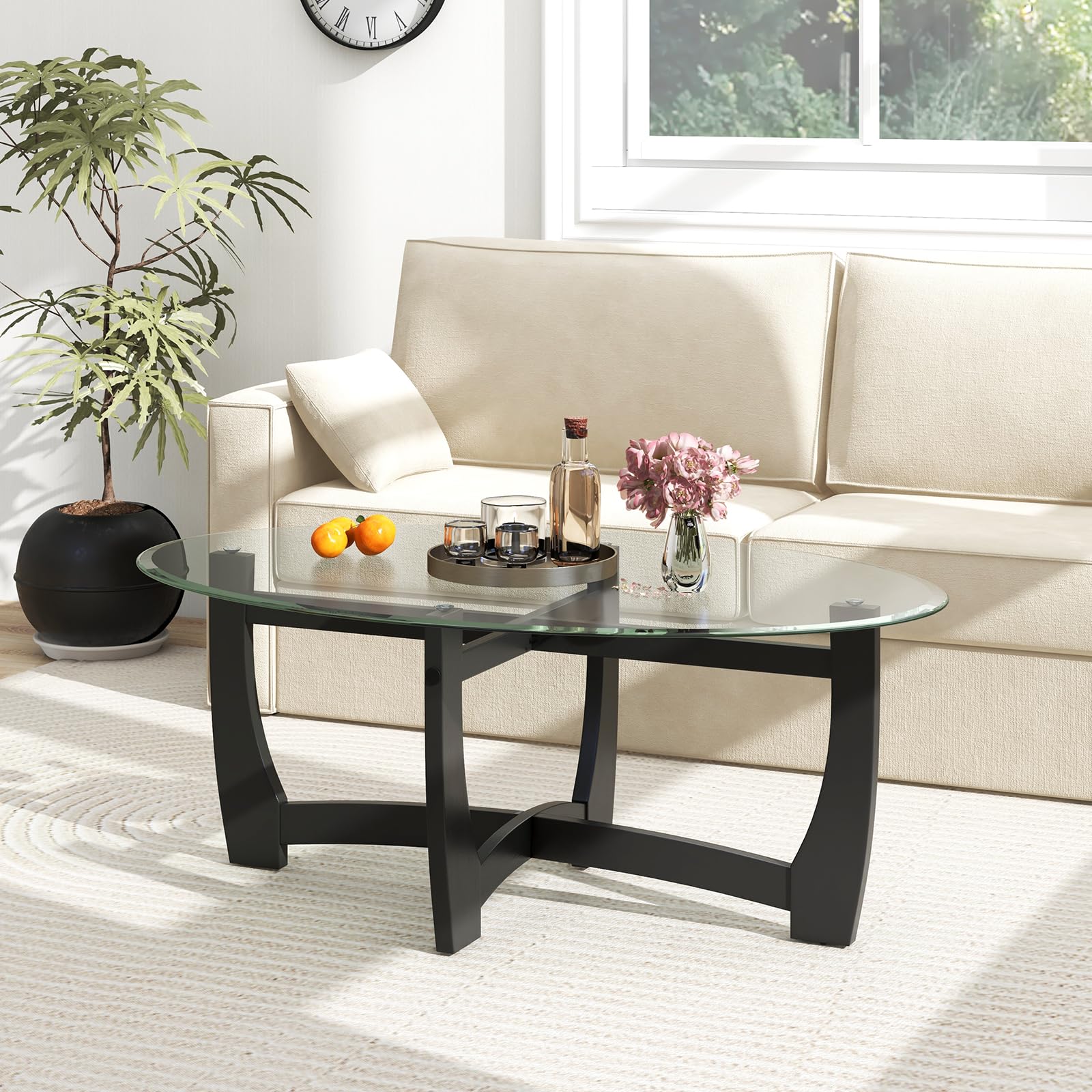Amazon.com: Giantex Glass Coffee Table, 48
