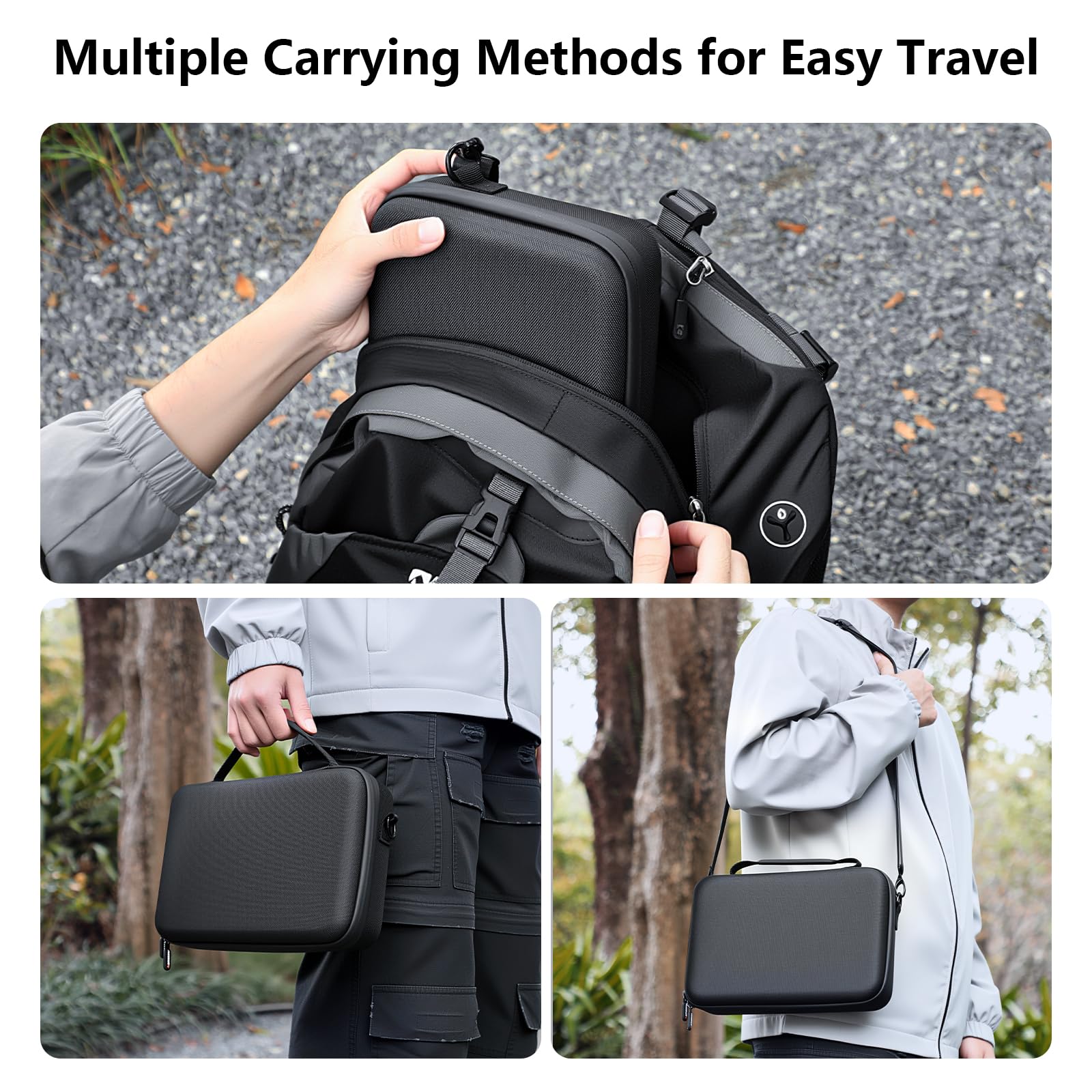 AMAZEAR OSMO Action Tragetasche für DJI Osmo Action 5 Pro, DJI Action 5 Pro Zubehör Schutz, Kompakte Hartschalen-Tragetasche, Tragbar für Reisen, Kompatibel mit Action 3, Action 5/4 case, Schwarz