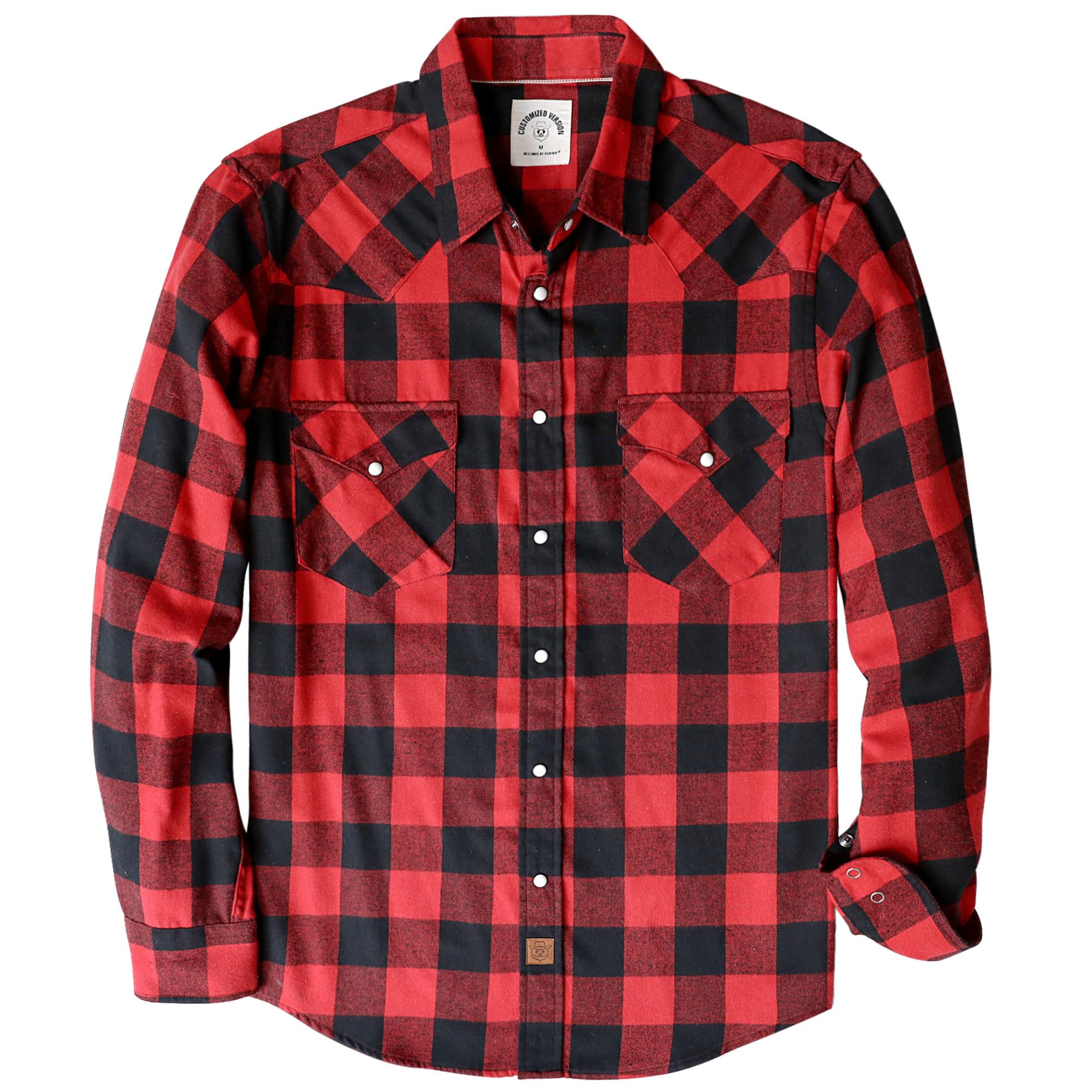 Dubinik® Camicia Flanella Uomo Invernale Camicia Uomo Flanella Cotone Western Cowboy con Bottone Automatico Vintage Quadri