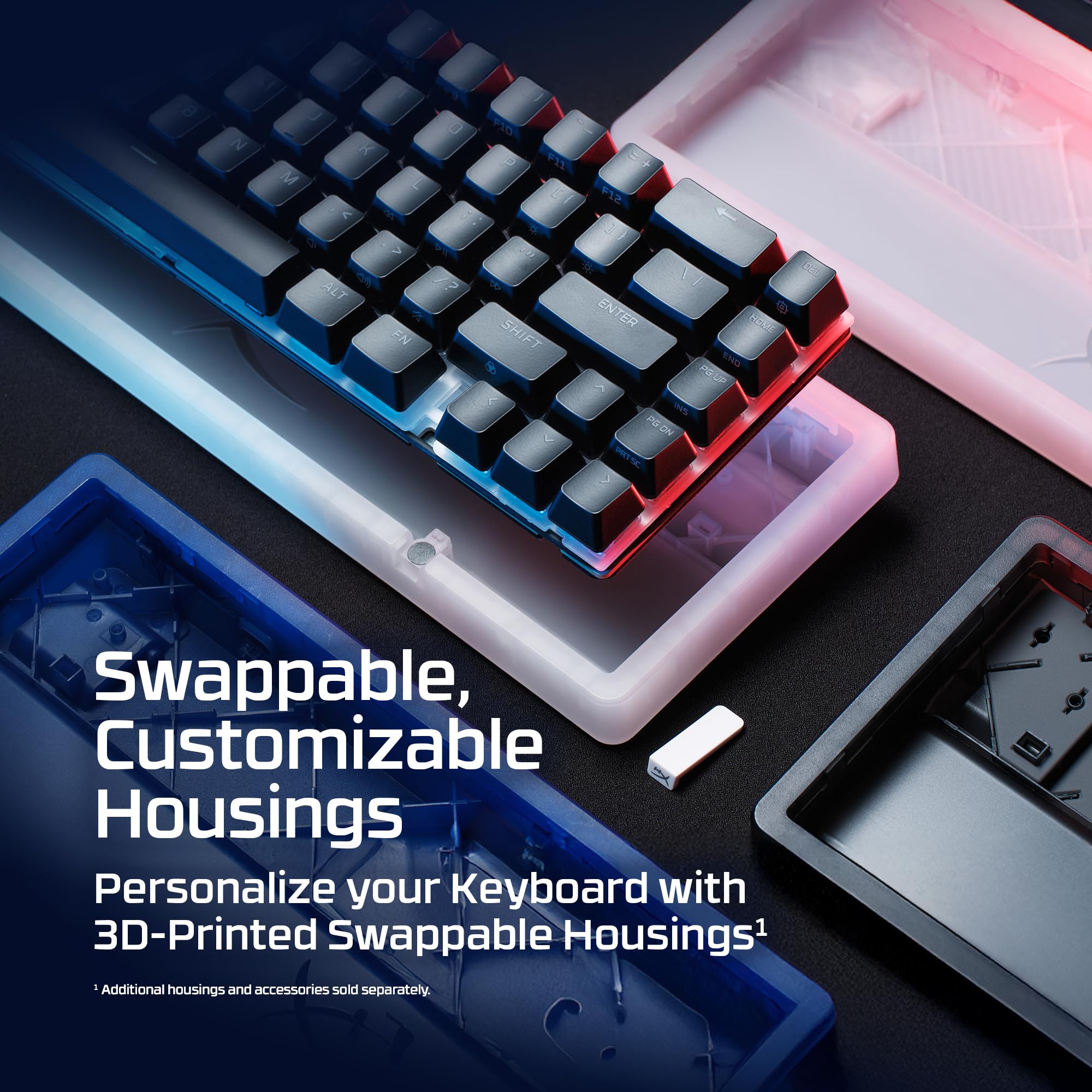 HyperX Origins 2 Pro 65 - Gaming-Tastatur, PC, magnetische Linearschalter, Schnellauslöser, austauschbares Gehäuse, Hotswap-Schalter, hohes Profil, 65-Layout, 8k Polling, Einstellbarer Winkel