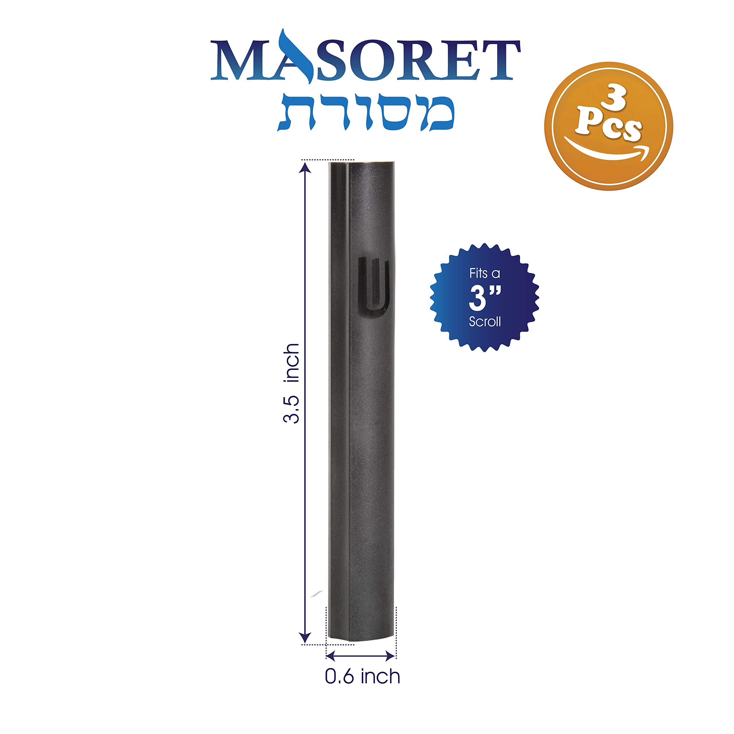3-teiliges Mesusa Set Aus Aluminium – Tür-Mesusa-Koffer 10 Cm, Wasserdicht, Mit Klebeband, Hebräisches Shin