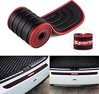 Vista 6 de SINGARO Protector de parachoques trasero de automóvil, 33.07 pulgadas x 2.75 pulgadas, accesorios exteriores de maletero de goma universal Negro