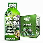 Vitamin Energy Focus+ Extra Strength Energy Shot Grape 24 Pack, 260mg Natural Caffeine, B-Vitamins, CoQ10, Amino Acids, Focus, Productivity & Clarity, Zero Sugar, Gluten-Free, 1.93 fl oz