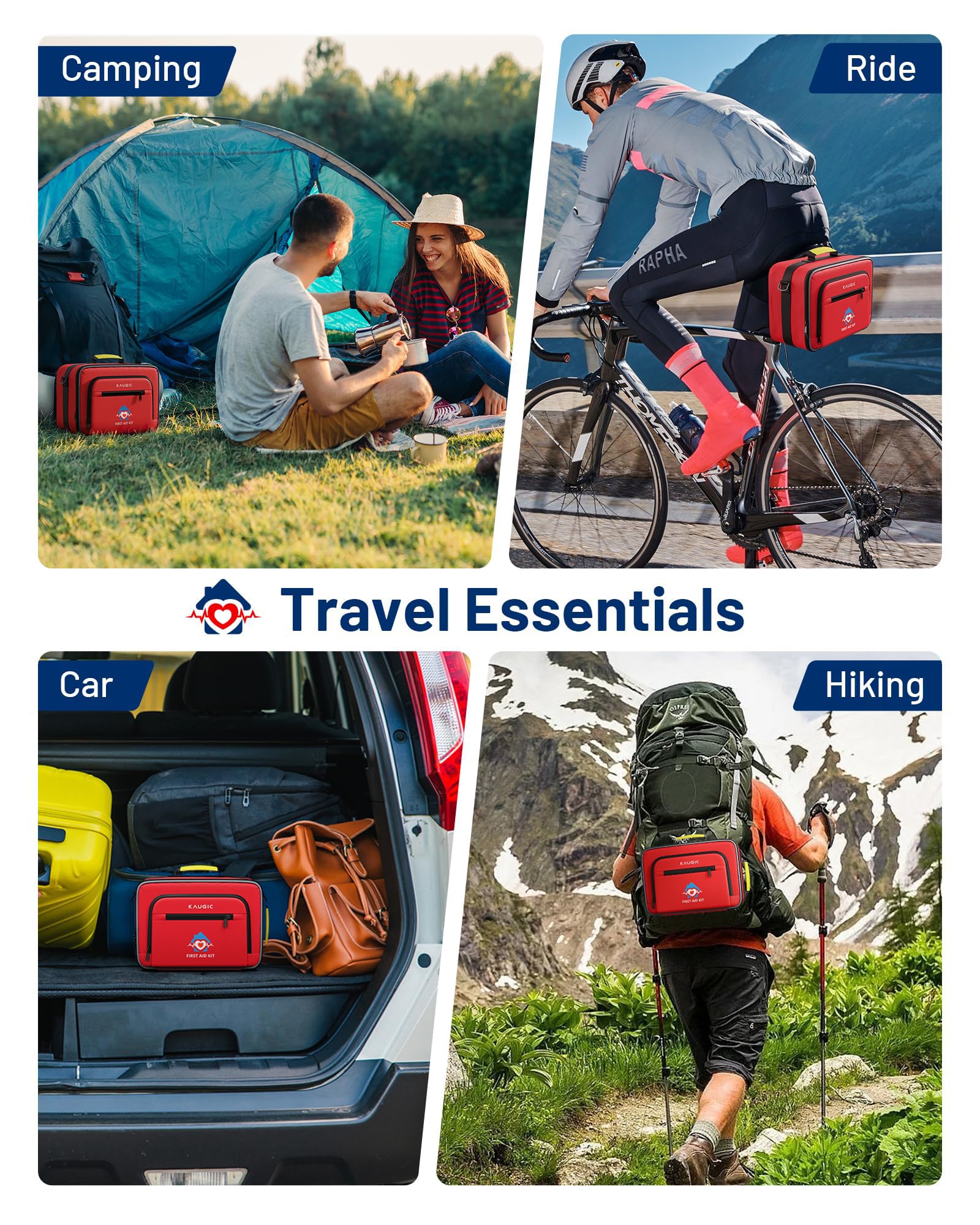 KAUGIC 500PCS First Aid Kit for Travel, Camping, Home — Amazon image 7