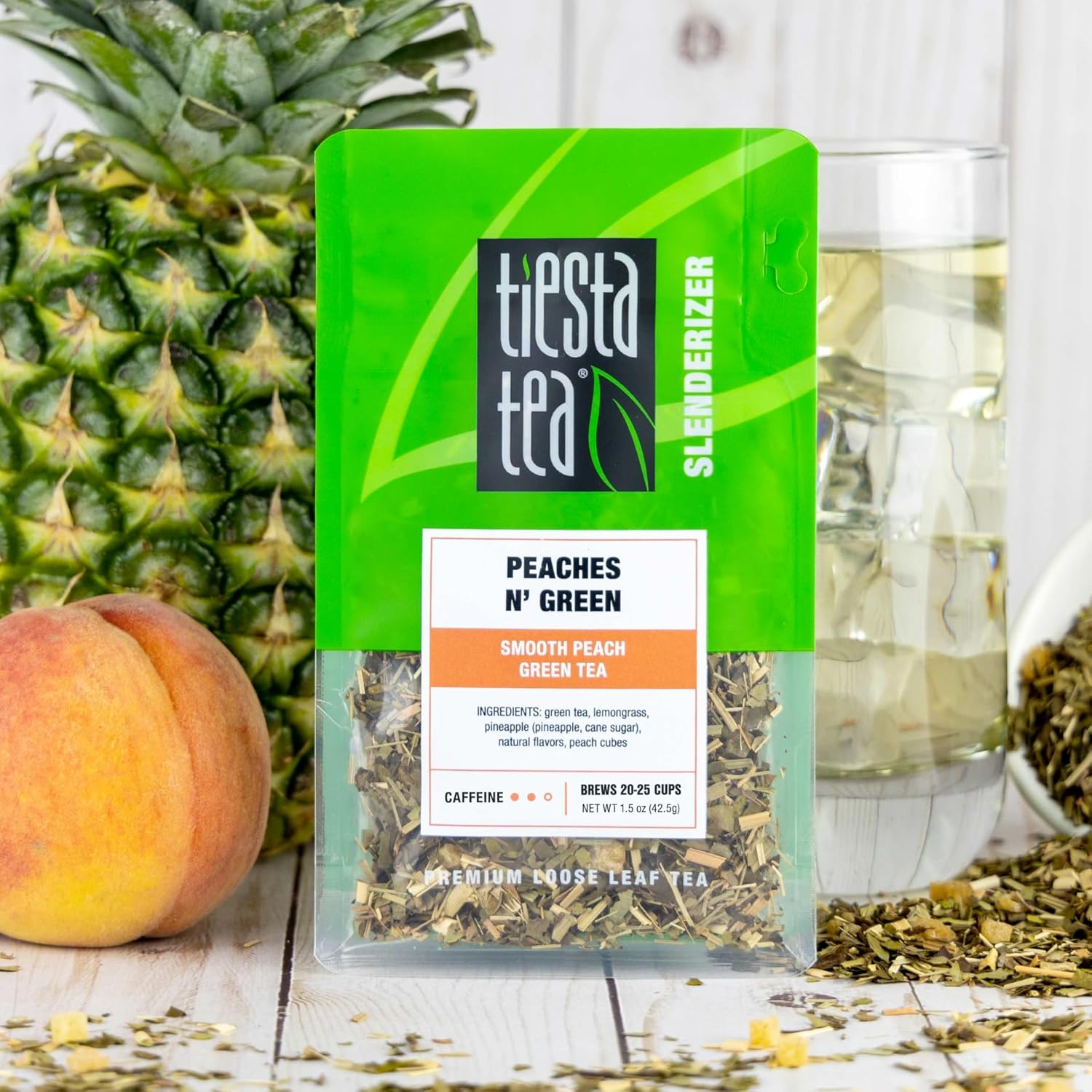 Tiesta Tea - Summer Fresh Mixer, Loose Leaf Tea Gift Box, 3 Pouches, Medium to No Caffeine, Hot & Iced, Set with Green, Herbal & Ginger Blend, 25 Cups per Bag