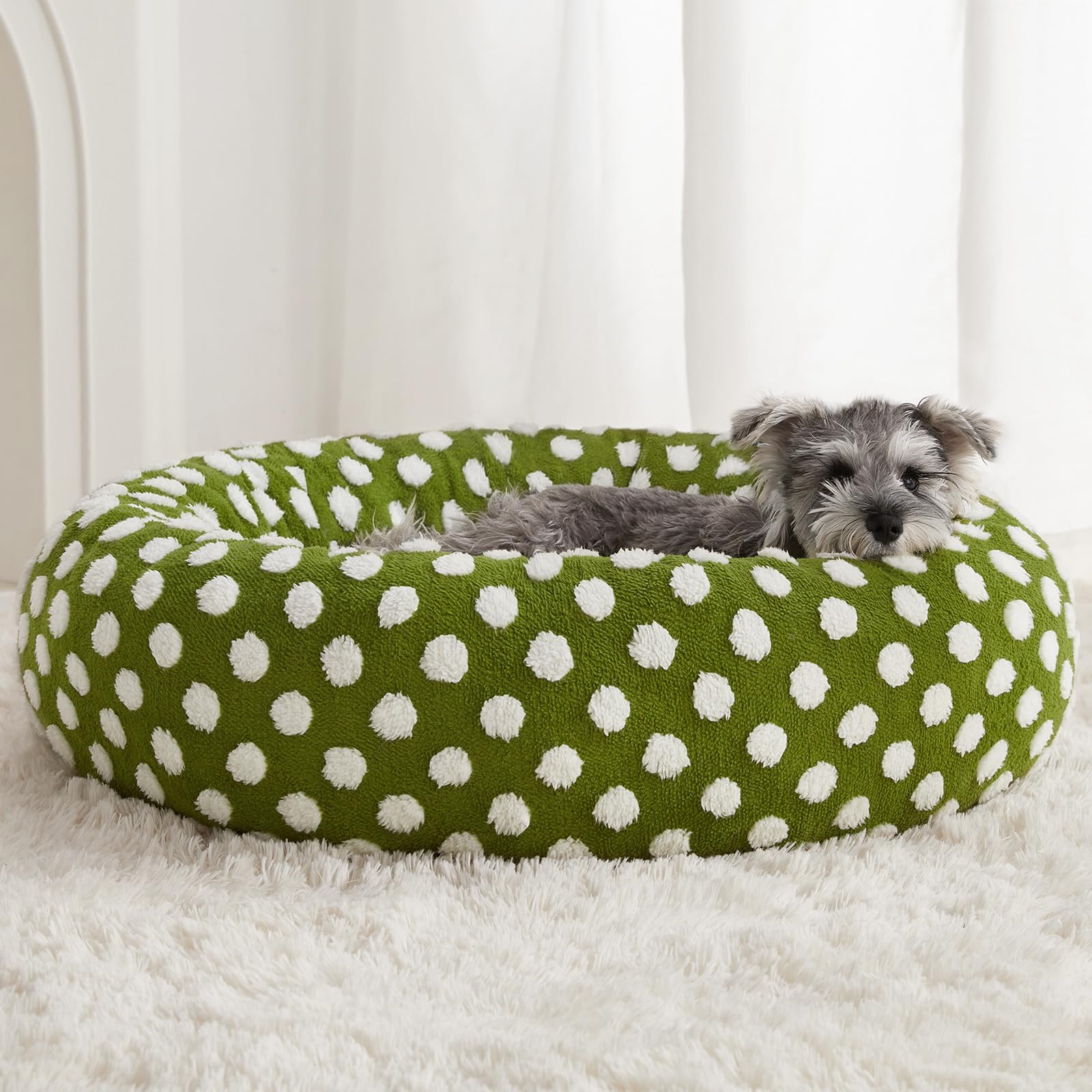 BFPETHOME Donut Dog Beds for Small Dogs, Round Cat Bed for House Cats, Calming Pet Bed for Puppy and Kitten with Non-Slip Backing, Cute Fancy Dog Bed, — image 1