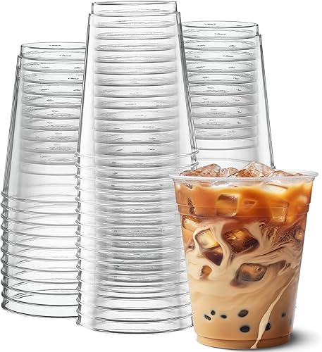 Miniatura 1 de BaydenB Vasos de plástico, 10 onzas, transparentes, paquete de 100, vasos transparentes reutilizables para fiestas, eventos y uso diario