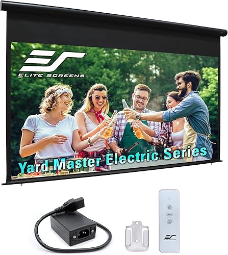 Pantalla para proyector al aire libre con soporte 16:9, 8K 4K Ultra HD 3D, plegable y rápida Yardmaster Electric Front Projection