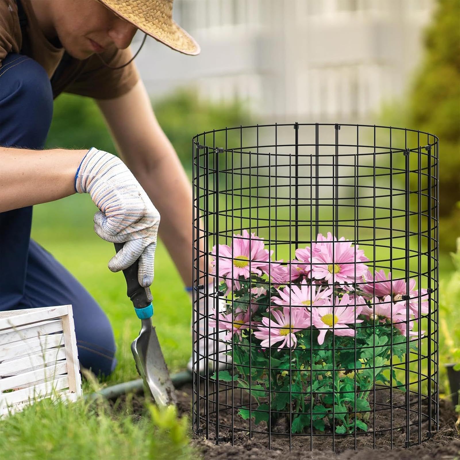 Malla Gallinera Protector de Plantas Protector de Metal Resistente al