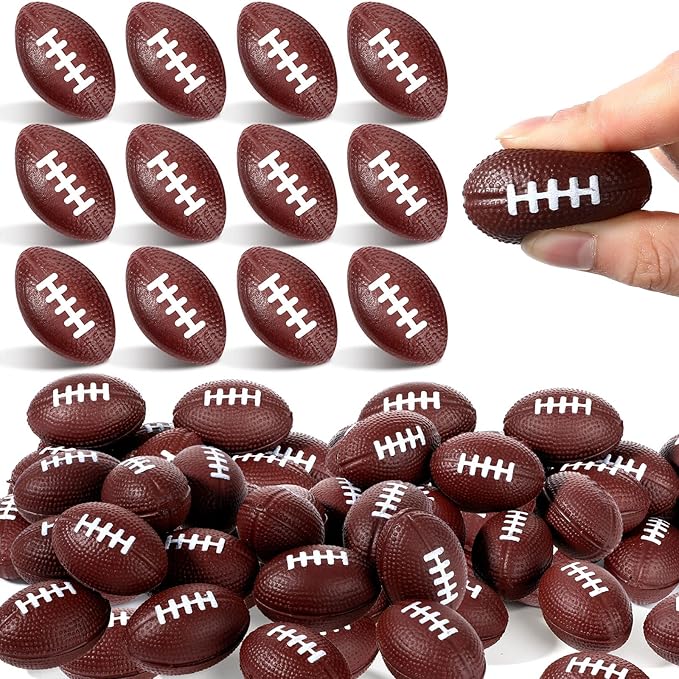 100 Pack Mini Foam Footballs Bulk 1.5 Mini Stress Ball