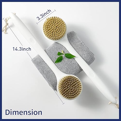 Miniatura 6 de Cepillo de baño trasero para ducha, nunca se moldea, cepillo de espalda para ducha, cepillo de espalda para ducha para hombres y mujeres (gris)