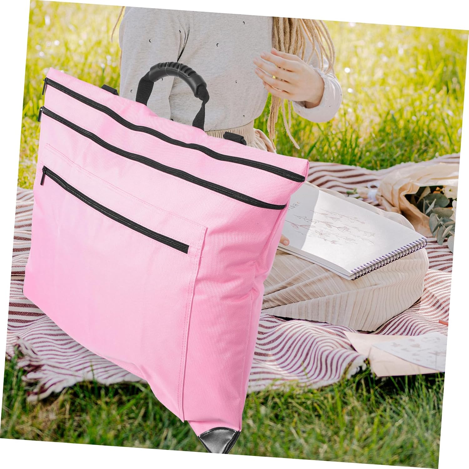Pink Large Capacity Artist Board Carrier Waterproof 600d Polyester