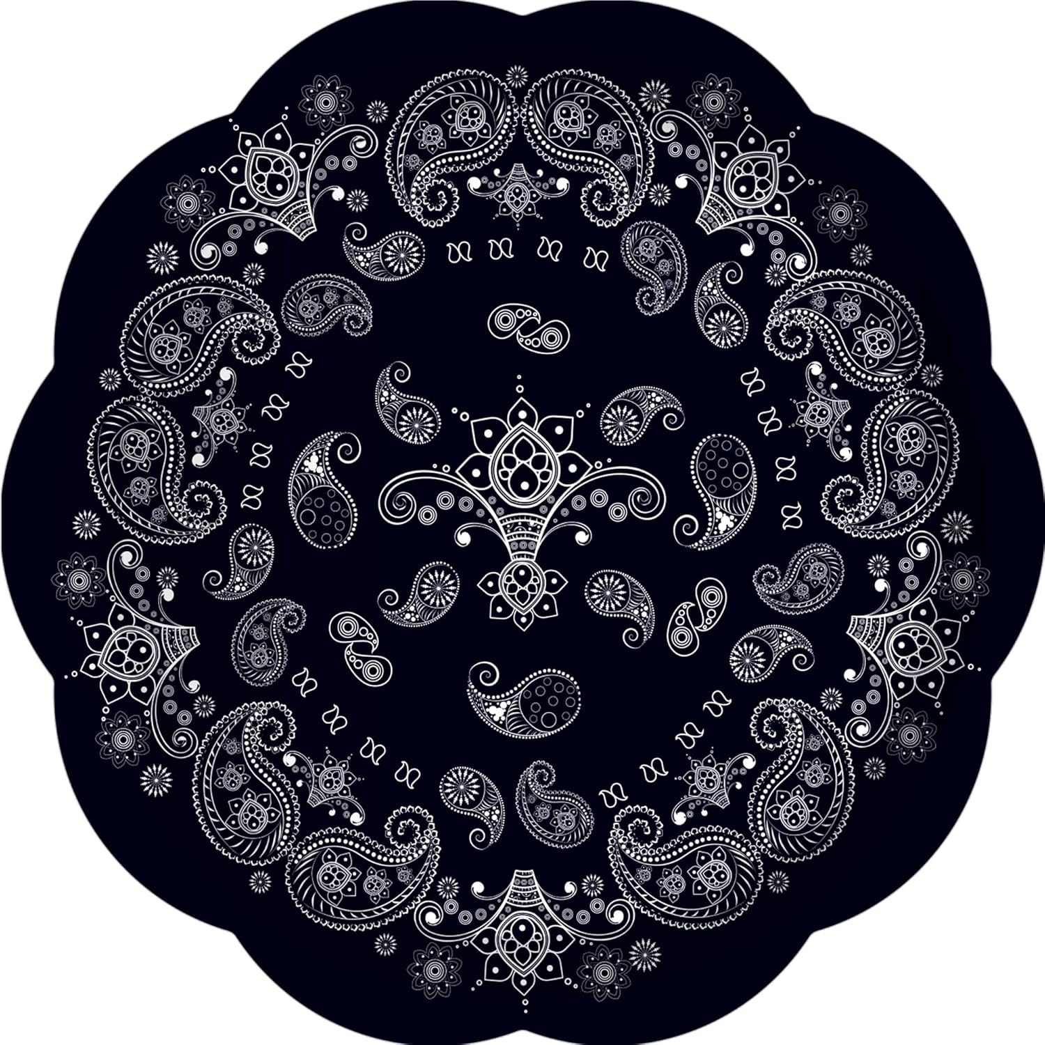 CC HOME Black Bandana Birthday Paper Plates Napkins Paisley Print Disposable Tableware Set Party Supplies Western Cowboy Theme Dinnerware Sets Serves 24 Guests for Party Plates Napkins 88PCS - Image 4