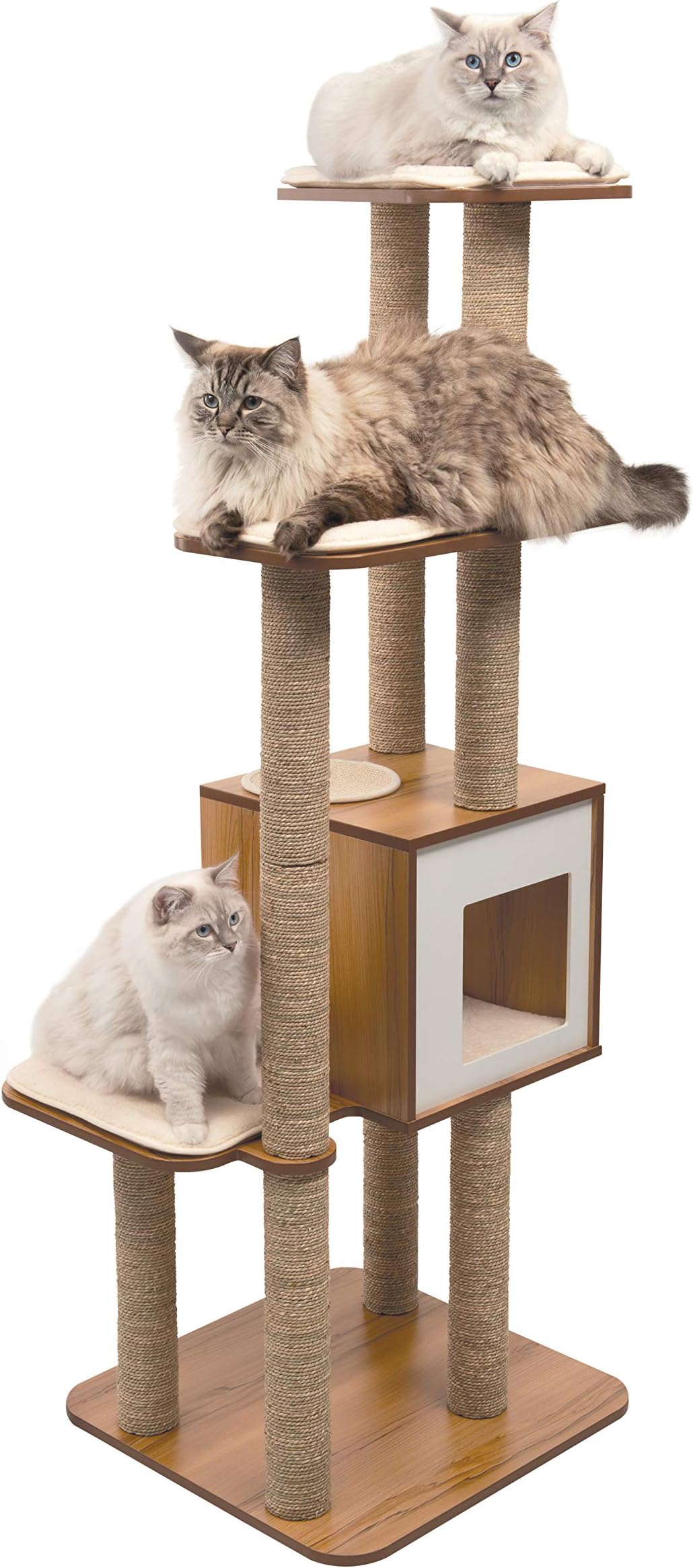 Vesper VHigh Base Cat Furniture Tree, Walnut Amazon.co.uk Pet Supplies