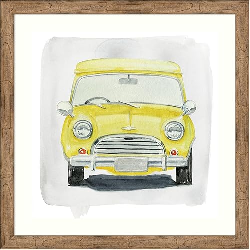 Amanti Art Lienzo decorativo para pared enmarcado de 36 x 36 pulgadas, autos clásicos II por Jennifer Paxton Parker, arte de pared de transporte,