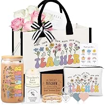 UAREHIBY 9 PCS Teacher Appreciation Gifts for Women,Thank You Gift from Student with Tote Bag,Back to School End of Year Christmas Valentine Day Gift