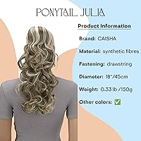 Vista 11 de CAISHA Extensiones de cola de caballo de 18 "voluminosas onduladas negro rojo mezcla PH38