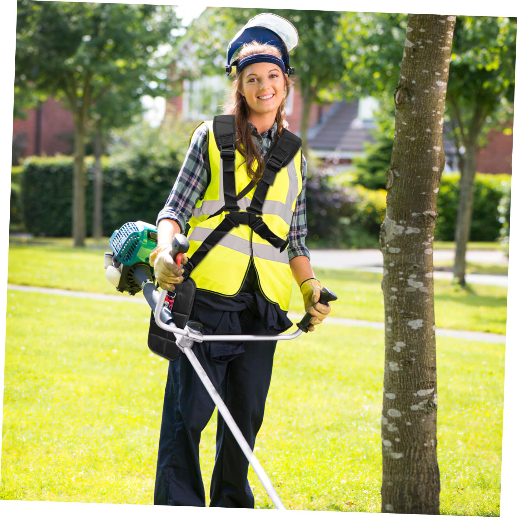 Correa del Arnés para Desbrozadora y Cortacésped Negra Ajustable para Uso Cómodo Jardinería y Corte