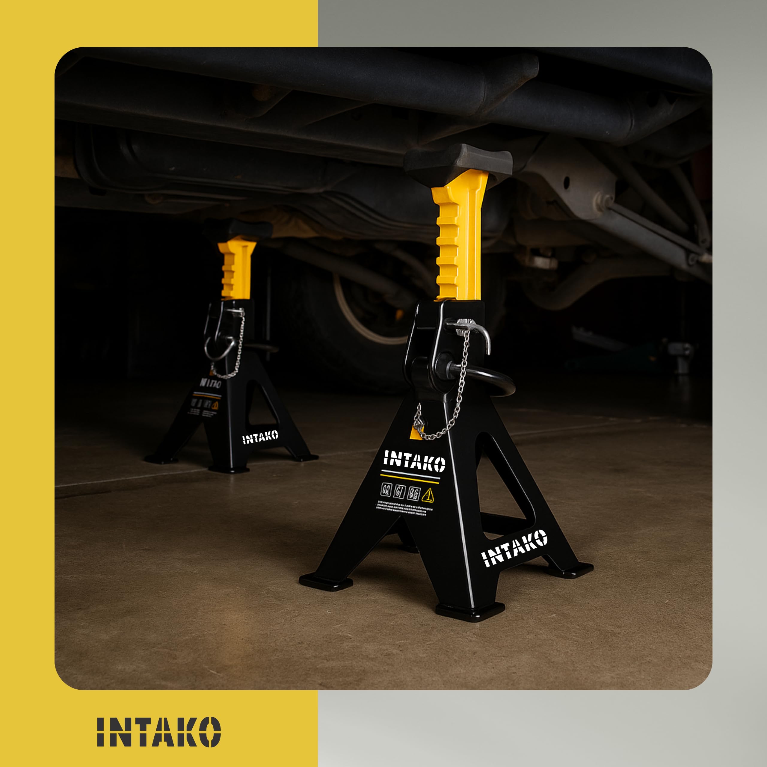 Cavalletti per auto 3T con gomma - set da 2 pezzi - Tuv G resistente per officina