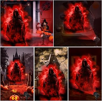Treela Halloween Ghost Projector Light Outdoor Decoration, Red, Dynamic
