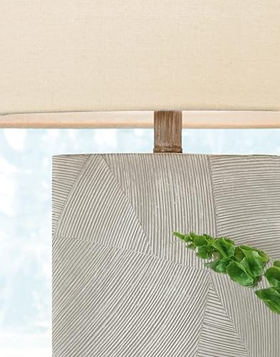 Miniatura 6 de Signature Design by Ashley Bradard - Lámpara de mesa contemporánea de cerámica detallada de 30 pulgadas, color marfil