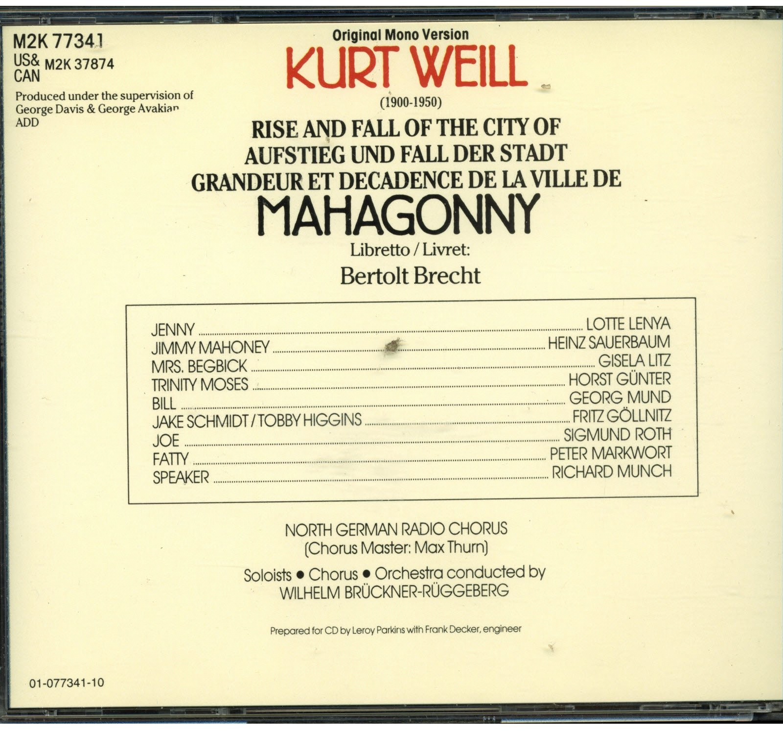 Grandeur et Décadence de la ville de Mahagonny
