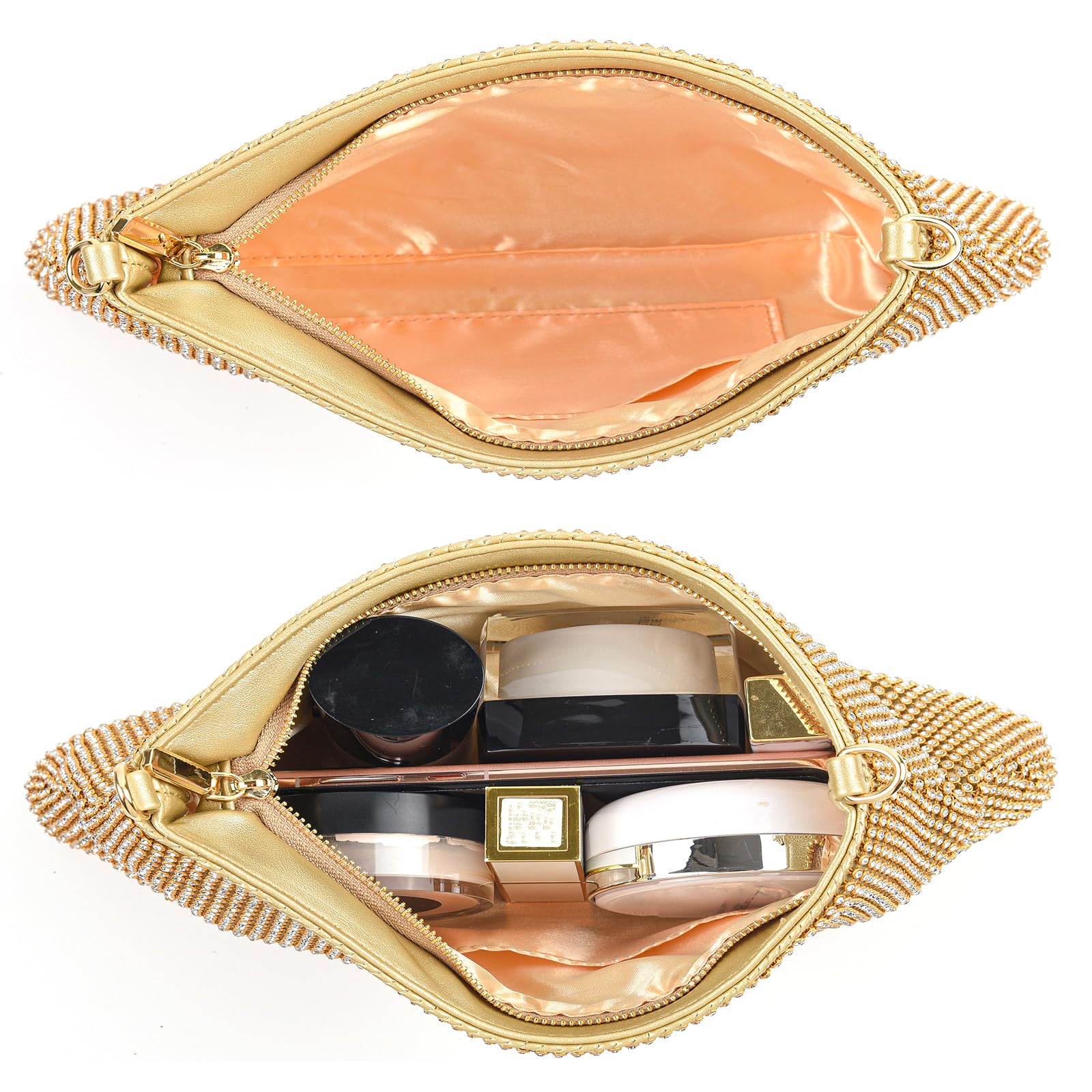 Valleycomfy Damen Clutch Elegante Brauttasche Diamant Handtasche – Bild 7
